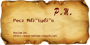 Pecz Mátyás névjegykártya